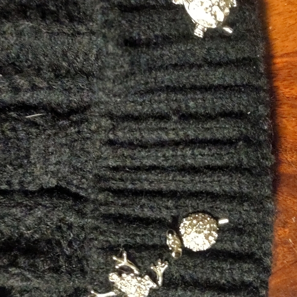 Embellished Knit Hat With Pom Pom - Picture 2 of 4